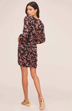 Shirred Long Sleeve Mini Dress -Dresses Sales Store ADR100405 RED PETAL 3