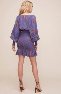 Dolman Smocked Dress -Dresses Sales Store ADR100564 NAVY RED FLORAL 6