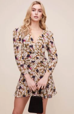 3/4 Sleeve Cinch Waist Floral Dress -Dresses Sales Store ADR100577 OLIVE FLORAL 3 0d91cf2d 4c86 4c16 8982 ccec10a15fd6