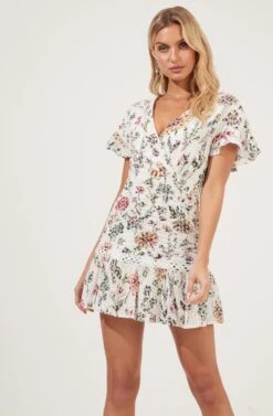 Floral Eyelet Mini Dress