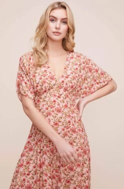 Dolman V Neck Floral Midi Dress -Dresses Sales Store ADR100605 BLUSH MULTI FLORAL 3 836ec5c3 ed5c 409c b8e8 0f8deccb3c8b
