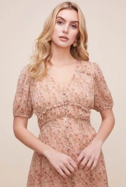 Love Story Floral Midi Dress 9 Love Story Floral Midi Dress -Dresses Sales Store ADR100633 CREAM MARSALA FLORAL 3