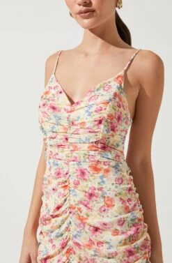 Ruched Cami Mini Dress -Dresses Sales Store ADR100653 PINKMULTIFLORAL 2