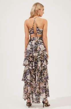 Rosana Floral Tiered Ruffle Maxi Dress -Dresses Sales Store ADR100691 BLACKMULTIFLORAL 4