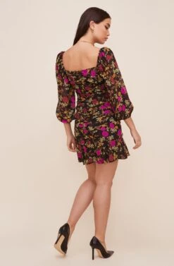 Floral Sweetheart Ruffle Front Dress -Dresses Sales Store ADR100720 BLACK PINKFLORAL 4 99fdce55 be2b 4dc8 a7bc e2ff3b28aa18
