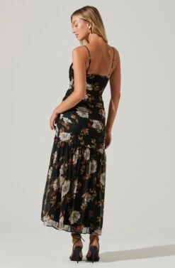 Cinched Ruffle Floral Maxi -Dresses Sales Store ADR100821 BLACKMULTIFLORAL 5