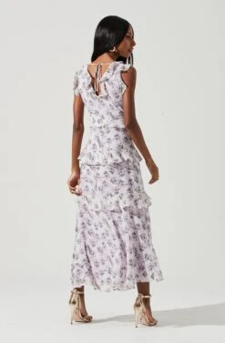 Allie Floral Ruffle Maxi Dress -Dresses Sales Store ADR100827 LAVENDERMULTIFLORAL 1905