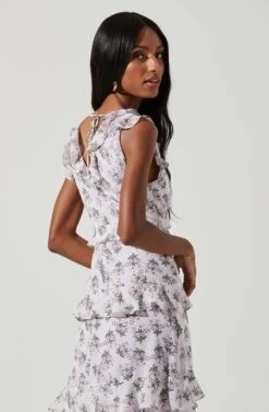 Allie Floral Ruffle Maxi Dress -Dresses Sales Store ADR100827 LAVENDERMULTIFLORAL 1910