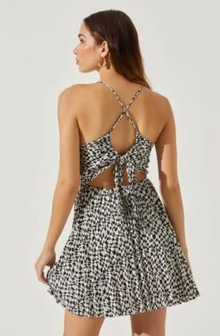 Plisse Tie Back Mini Dress -Dresses Sales Store ADR100873S BLACKWHITEABSTRACT 6