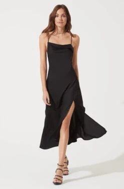Cowl Slip Maxi Dress -Dresses Sales Store ADR100893 BLACK 879