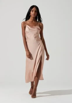 Cowl Slip Maxi Dress -Dresses Sales Store ADR100893 CHAMPAGNE 1948