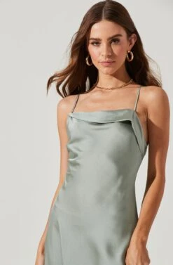 Cowl Slip Maxi Dress -Dresses Sales Store ADR100893 SAGE 0552