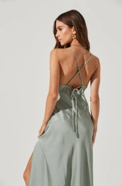 Cowl Slip Maxi Dress -Dresses Sales Store ADR100893 SAGE 0559