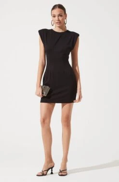 Volume Shoulder T-Shirt Dress -Dresses Sales Store ADR100898 BLACK 891