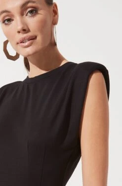 Volume Shoulder T-Shirt Dress -Dresses Sales Store ADR100898 BLACK 894