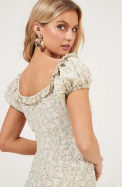 Short Sleeve Ruffle Neck Dress -Dresses Sales Store ADR100919 SAGEDAISYFLORAL 6