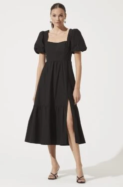 Poplin Tiered Maxi -Dresses Sales Store ADR100949 BLACK 903 54d3317d 3ab9 4c67 a90f f49a8d467c52