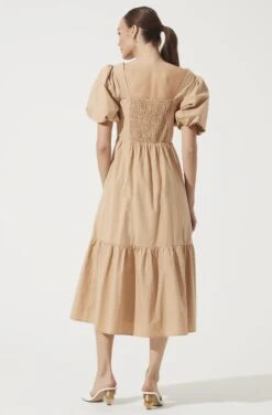 Poplin Tiered Maxi -Dresses Sales Store ADR100949 CAMEL 909
