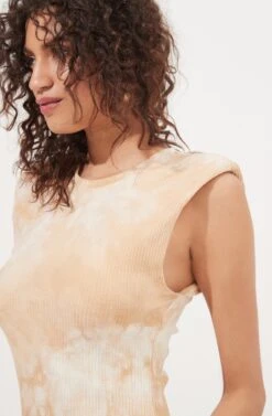 Anastasia Tie Dye Shoulder Pad Dress -Dresses Sales Store ADR100951 TAUPETIEDYE 3