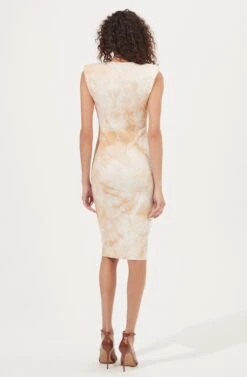 Anastasia Tie Dye Shoulder Pad Dress -Dresses Sales Store ADR100951 TAUPETIEDYE 4