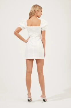 Puff Half Sleeve Mini Dress -Dresses Sales Store ADR100952 OFFWHITE 4