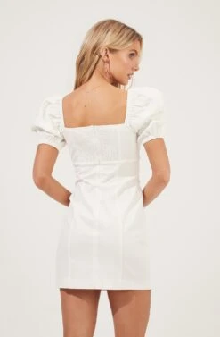 Puff Half Sleeve Mini Dress -Dresses Sales Store ADR100952 OFFWHITE 5