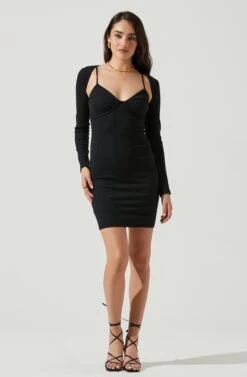 Bustier Dress Shrug Set -Dresses Sales Store ADR101050 BLACK 1
