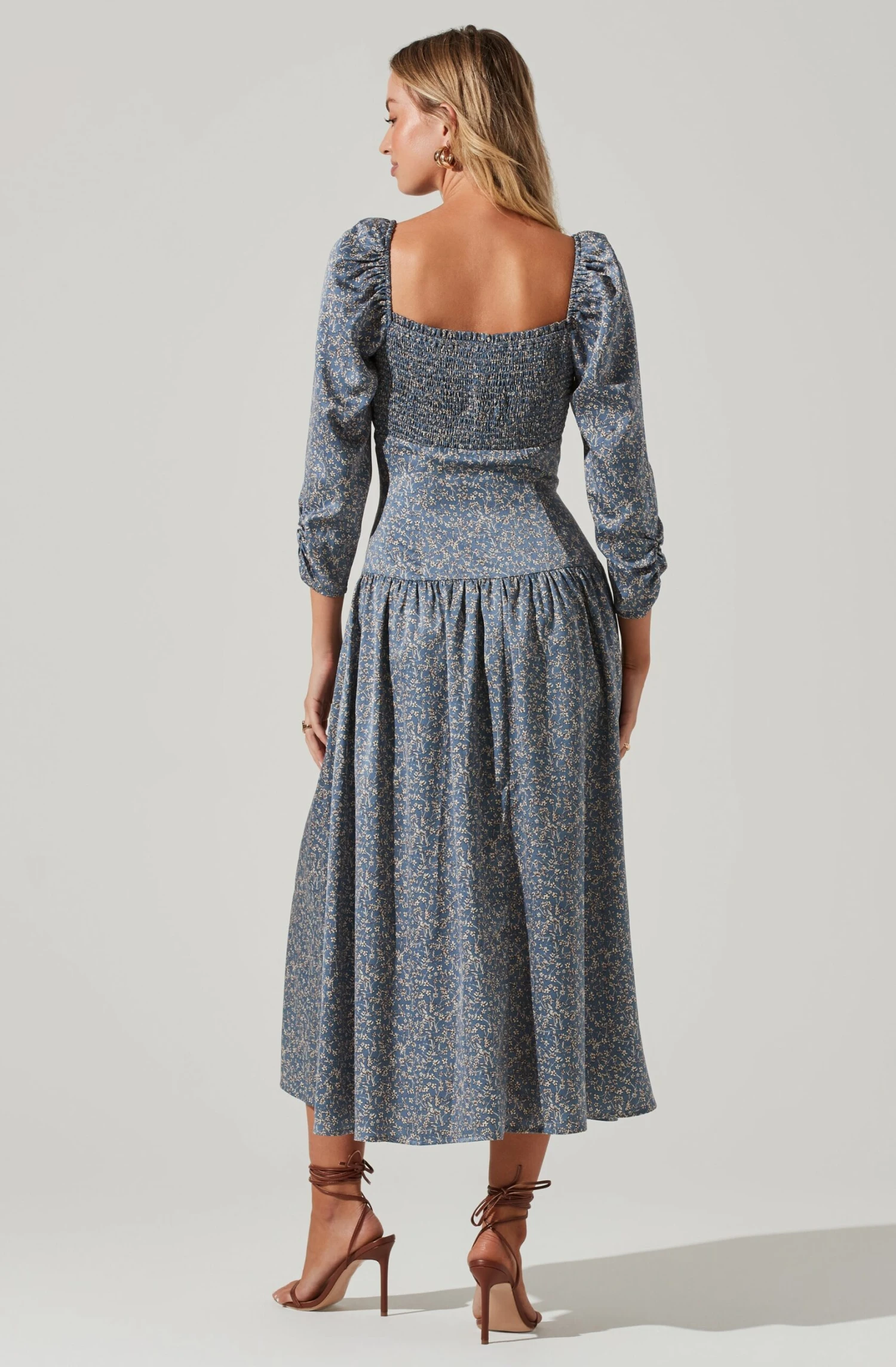 Puff Sleeve Sweetheart Neck Midi Dress 10 Puff Sleeve Sweetheart Neck Midi Dress - Image 10