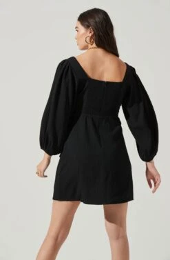 Center Cutout Wrap Skirt Mini Dress -Dresses Sales Store ADR101202 BLACK 6