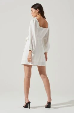 Center Cutout Wrap Skirt Mini Dress -Dresses Sales Store ADR101202 WHITE 6