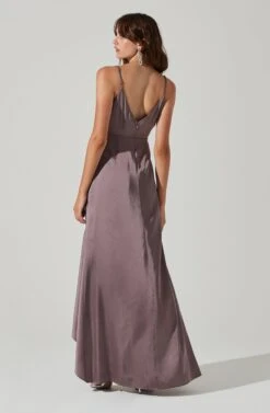 Amalia Ruched Satin Maxi Dress -Dresses Sales Store ADR101208 DUSTYMAUVE 0054