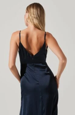 Amalia Ruched Satin Maxi Dress -Dresses Sales Store ADR101208 MIDNIGHT 3