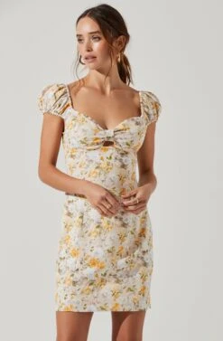 Faux Bust Mini Dress -Dresses Sales Store ADR101268 YELLOWMULTIFLORAL 3