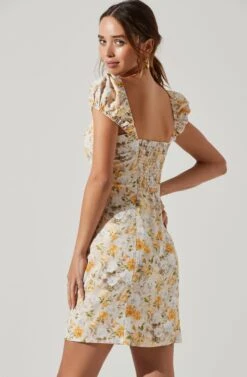 Faux Bust Mini Dress -Dresses Sales Store ADR101268 YELLOWMULTIFLORAL 6