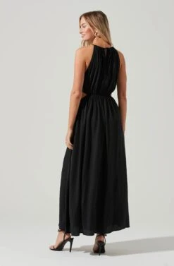 Midriff Cutout Maxi Dress -Dresses Sales Store ADR101276B BLACK 0967