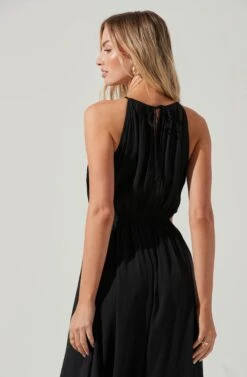 Midriff Cutout Maxi Dress -Dresses Sales Store ADR101276B BLACK 0971