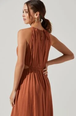 Midriff Cutout Maxi Dress -Dresses Sales Store ADR101276B CLAY 5