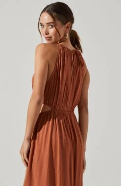 Midriff Cutout Maxi Dress -Dresses Sales Store ADR101276B CLAY 6