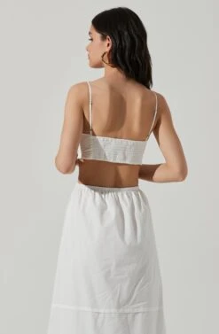 Cut Out Poplin Midi Dress -Dresses Sales Store ADR101292 WHITE 5