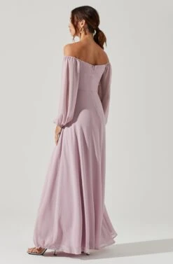 Lucinda Square Neck Long Sleeve Maxi Dress -Dresses Sales Store ADR101299 DUSTYPINK 5