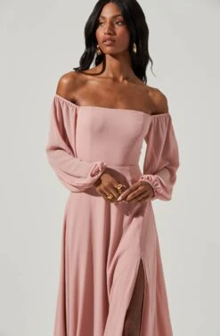 Lucinda Square Neck Long Sleeve Maxi Dress -Dresses Sales Store ADR101299 ROSE 4