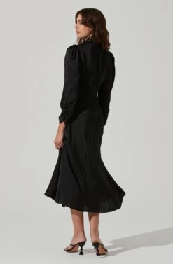 Twist Mock Neck Midi Dress 23 Twist Mock Neck Midi Dress -Dresses Sales Store ADR101332 BLACK 6