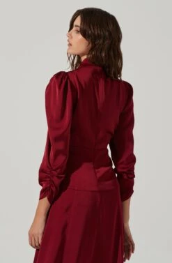 Twist Mock Neck Midi Dress 34 Twist Mock Neck Midi Dress -Dresses Sales Store ADR101332 WINE 5