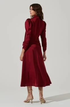 Twist Mock Neck Midi Dress 35 Twist Mock Neck Midi Dress -Dresses Sales Store ADR101332 WINE 6