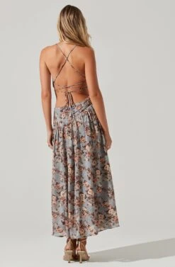 Floral Burnout Side Cut Out Midi Dress 10 Floral Burnout Side Cut Out Midi Dress -Dresses Sales Store ADR101400B BLUEBURNOUTFLORAL 6