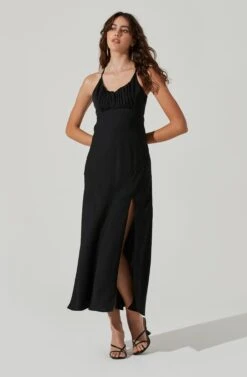 Ruched Bust Maxi Dress -Dresses Sales Store ADR101433 BLACK 1