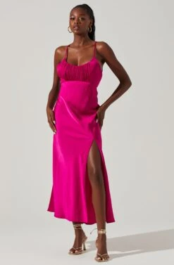 Ruched Bust Maxi Dress -Dresses Sales Store ADR101433 FUCHSIA 1