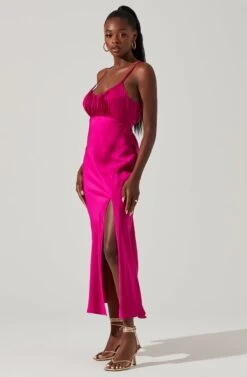 Ruched Bust Maxi Dress -Dresses Sales Store ADR101433 FUCHSIA 2