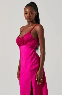 Ruched Bust Maxi Dress -Dresses Sales Store ADR101433 FUCHSIA 3