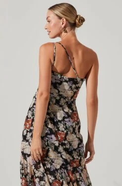 Emmylou Floral One Shoulder Midi Dress -Dresses Sales Store ADR101528 BLACKFLORAL 4